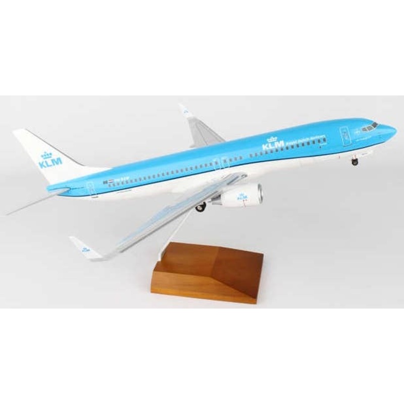 1/100 737-800 Netherlands KLM Airlines New Livery (With Gear and Wooden Stand)