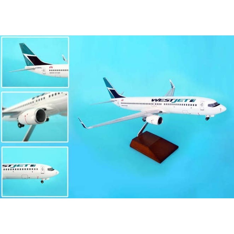 1/100 737-800 WestJet (With Gear and Wooden Stand)