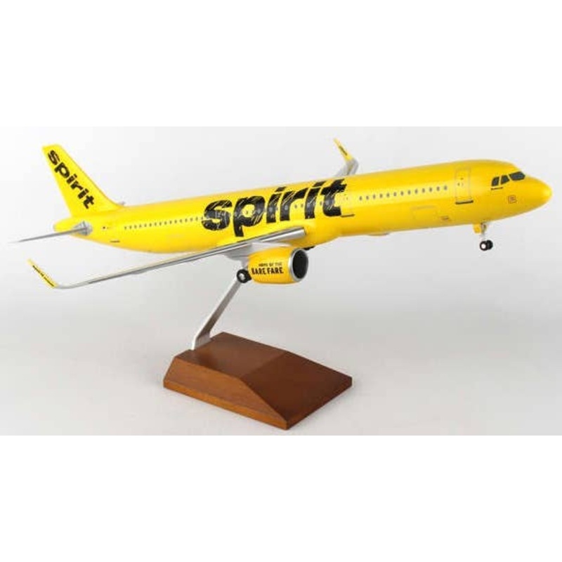 1/100 A321neo Spirit Airlines (With Gear and Wooden Stand)