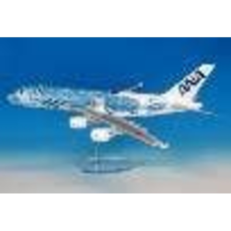 1/100 A380 JA381A ANA Blue (without Gear, with WiFi Radome & Wooden Pedestal Plate)