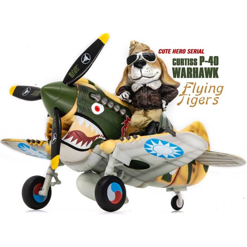 Cute Hero Series: P-40 Warhawk & American Cocker Spaniel Pilot Flying Tigers