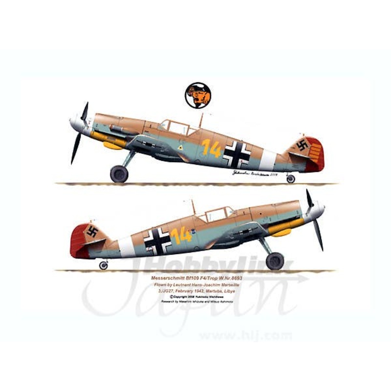Messerschmitt Bf109F4/Trop 8693 Both sides