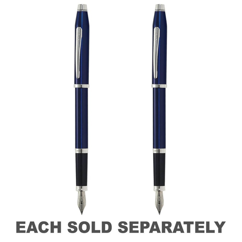 Century LL Blue Lacquer Fountain Pen W / Chrome Pt