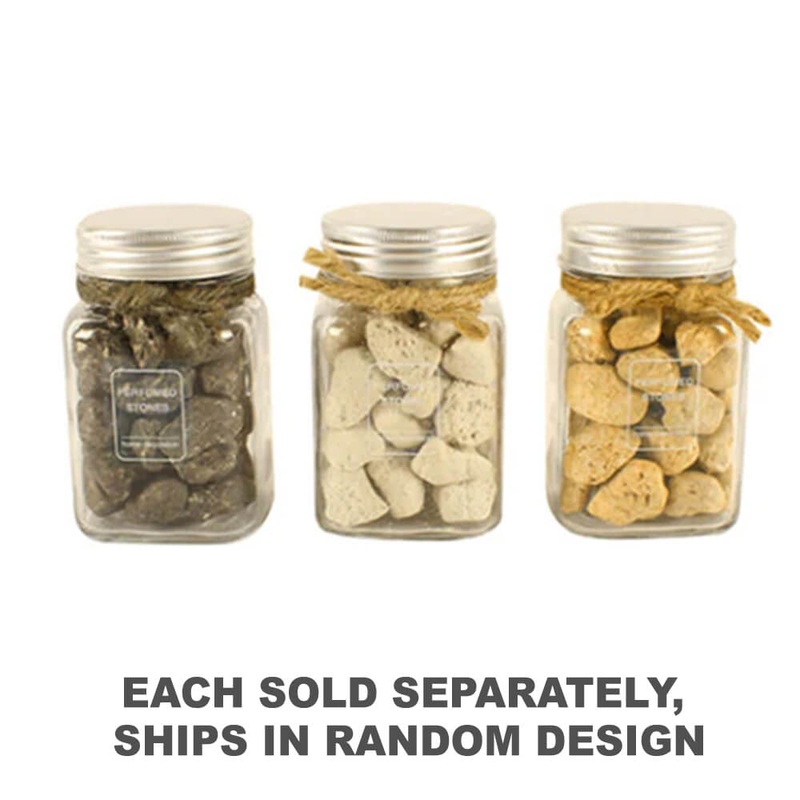 Pierre de ponce aromatique en verre Mason bocal avec ruban 12x7,5 cm