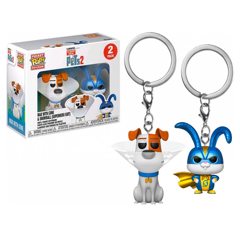 Secret Life of Pets 2 Max & Snowball Us Pkt Pop Keychain 2pk
